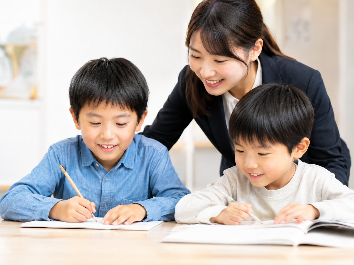 先生と子どもが一緒に考える授業風景